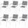avestar Gartenstuhl 6er Set 6 x 59 x 59 x 108 cm grau/weiß