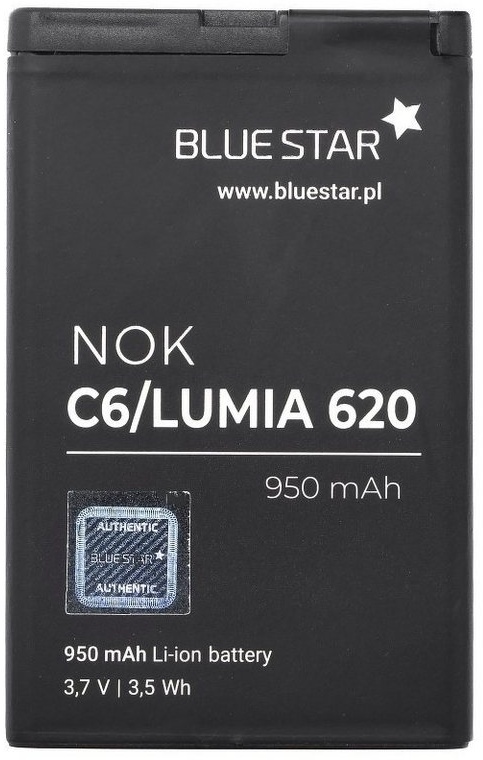 BlueStar Akku Ersatz kompatibel mit Nokia Lumia 620 950 mAh Austausch Batterie Handy Accu BL-4 Smartphone-Akku