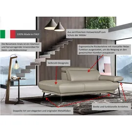 Egoitaliano "Anais, erstklassiges Designsofa, Breite 179 cm, Fußfarbe schattengrau", Kopfteil verstellbar, Luxus-Microfaser, (fuchsia), lila