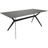 Hom`in Esstisch, Grau, Schwarz, Metall, Keramik, rechteckig, X-Form, 90x75x180 cm, Esszimmer, Tische, Esstische, Esstische Keramik