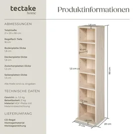 Tectake CD-Regal 90 x 21 x 20 cm Beige