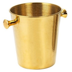 Morleos Outdoor-Flaschenkühler Sektkühler Flaschenkühler Weinkühler Champagner Edelstahl, Gold glatt, 15,3×16,5 cm goldfarben