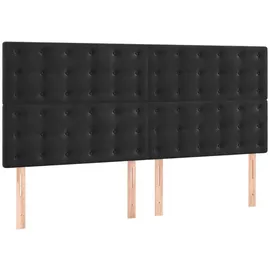 vidaXL Boxspringbett mit Matratze Schwarz 180x200 cm Samt