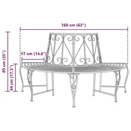 vidaXL Baumbank 160 x 80 x 89 cm Antikbraun
