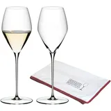 Riedel VELOCE Sauvignon Blanc Weinglas 2er Set + Poliertuch