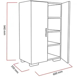 Asir Schuhschrank 35 x 94 x 60 cm glänzend / weiß