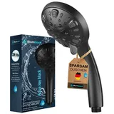 blumbach Handbrause - Duschkopf Aqua Joy, (wassersparender Hochdruck Duschkopf), mit 8 außergewöhnlichen Strahlarten schwarz