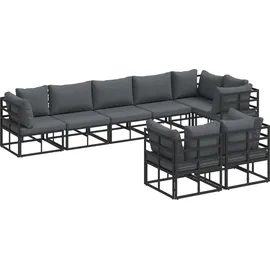 vidaXL Garten-Lounge-Set 8-tlg. schwarz Aluminium