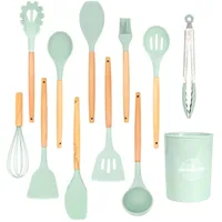 Intirilife 12-teiliges Küchenutensilien Set mit Zange Schneebesen Pfannenwender Pinsel