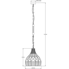 GLOBO Pendellampe 1-flg. 30 cm rund schwarz braun