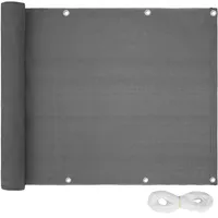 Tectake Windschutz 500 x 90 cm grau PVC