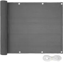Tectake Windschutz 500 x 90 cm grau PVC