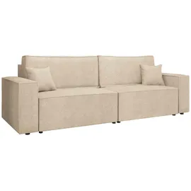 Mirjan24 Schlafsofa Karl, mit zwei Bettkästen und Schlaffunktion, 245x90x82 cm, Wellenfeder beige