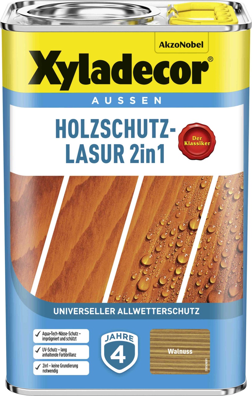 Xyladecor Holzschutz-Lasur 4 L walnuss 2in1