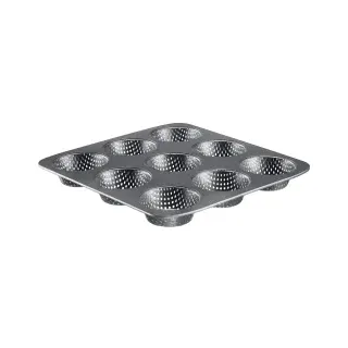 Westmark Brötchen, Backform für 9 Brötchen, Ø je 8,5 cm, Stahl, antihaft-beschichtet, Anthrazit, 32732260