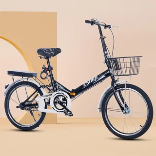 LETIANZG Klapprad Leichtgewicht 22/24 Zoll Erwachsenenfahrrad Kettenantrieb Leichter Aluminiumrahmen Reisefahrrad Unisex(H,22in)