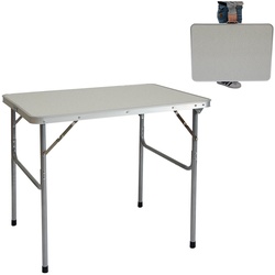 Klappbarer Campingtisch 80x60x67 cm Leichtgewicht Klapptisch Reisetisch im Kofferformat Hell Grau