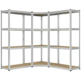 Juskys Eckregal Metall 155x160x155 cm Silber