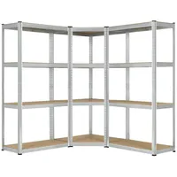 Juskys Eckregal Metall 155x160x155 cm Silber