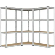 Juskys Eckregal Metall 155x160x155 cm Silber