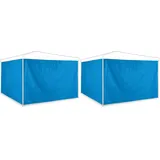 Relaxdays Seitenteile für Pavillon, 2er Set, HxB: 2x3 m, Seitenwände ohne Fenster, wasserdicht, PE-Kunststoff, blau (Packung mit 2)
