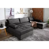 Collection AB Wohnlandschaft Polyester U-Form Bettfunktion 3-Sitzer Grau
