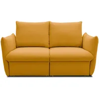 DOMO. collection Sofa Cloud Box, 2-Sitzer mit Schlaffunktion und Boxspringfederung, 2er Couch mit Bettauszug, Schlafsofa, Boxspringsofa 180 x 97 x 100 cm (BxTxH), Mango