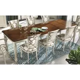 Casa Padrino Luxus Barock Esstisch ausziehbar Braun / Cremeweiß - Made in Italy