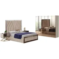 JV Möbel DesignerBett 4tlg 140 x 200 cm Beige