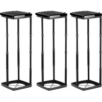 Müllsackständer – Höhenverstellbarer 3x Mülleimer 25-120 L mit Deckel, Stecksystem & Klemmring für schwarze Säcke - Schwarz