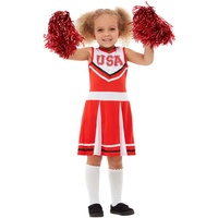 Funidelia | Cheerleader Kostüm für Mädchen Größe 4-6 Jahre Cheerleader, American Football, Gymnasium, Berufe - Farben: Rot, Zubehör für Kostüm - Lustige Kostüme für deine Partys