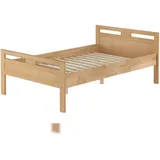 Erst-Holz Überlanges Holzbett, Seniorenbett 120x220 Buche lackiert V-60.74-12-220 Rollrost inkl.