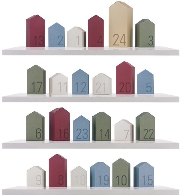 Adventskalender Dorf mehrfarbig, Designer Remember, 18x7.7x7.7 cm