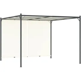 vidaXL Pergola 3 x 3 m inkl. 1 Seitenteil Cremeweiß