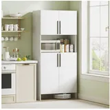 Homcom Küchenbuffet mit Mikrowellenablage 79 x 40 x 175 cm Weiß