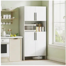 Homcom Küchenbuffet mit Mikrowellenablage 79 x 40 x 175 cm Weiß