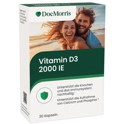DocMorris Vitamin D3 2000 IE - Zur Unterstützung von Knochen und Immunsystem, 30 St