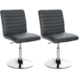 CLP 2er Set Esszimmerstuhl Elvas Kunstleder Bezug I Besucherstuhl Mit Fuß In Chromoptik I Höhenverstellbar, 360 Grad Drehbar Mit Bodenschonern
