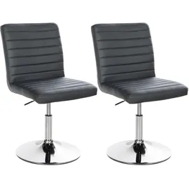 CLP 2er Set Esszimmerstuhl Elvas Kunstleder Bezug I Besucherstuhl Mit Fuß In Chromoptik I Höhenverstellbar, 360 Grad Drehbar Mit Bodenschonern