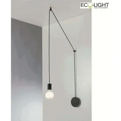 ECO-Light Wand-/ Deckenleuchte HABITAT, IP20, 1-flammig, E27 max. 40W, 500cm Kabel, schwarz ECO-I-HABITAT-PL1-NER