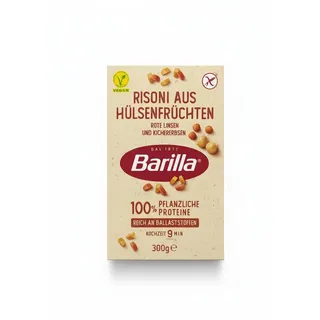 Barilla Risoni aus Hülsenfrüchten - Rote Linsen und Kichererbsen, 300g)