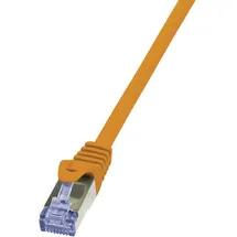 Logilink CQ3048S RJ45 Netzwerkkabel, Patchkabel CAT 6a S/FTP 1.50 m Orange Flammwidrig, mit Rastnasenschutz 1 St.