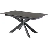 Vente-unique - Esstisch ausziehbar - 6 bis 8 Personen - Keramik & Glas - Anthrazit - albina