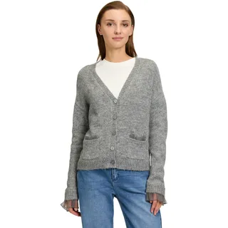 Cartoon Strick-Cardigan mit Knopfleiste in grau,