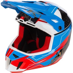 Klim F3 Carbon Velocity Snowmobil Helm, schwarz-rot-blau, Größe XL