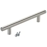 SO-TECH® Möbelgriff Stangengriff G17 echt Edelstahlrohr Ø 12 mm inkl. Schrauben (20-St), Edelstahl gebürstet, Bohrlochabstand 128 mm, Schubladengriff silberfarben Bohrlochabstand: 128 mm | 18.8 cm x 3.2 cm