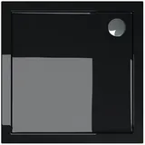 doporro Duschtasse Duschwanne 70x70x4 flach aus Acryl in Schwarz DIN-Anschlüsse für bodenebene Montage geeignet Faro1