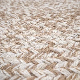 Paco Home Teppich Rund Wohnzimmer Jute Boho Ethno Muster Modern Handgefertigt Naturteppich, Beige, 120 cm Rund, Farbe:Beige