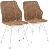 VS Venta-stock Stuhl-Set, Weiß, Metall, 45x90x61 cm, Esszimmer, Stühle, Esszimmerstühle, Vierfußstühle