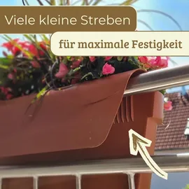 GarPet Geländerkasten Balkon 49 x 21 x 23 cm Rot
